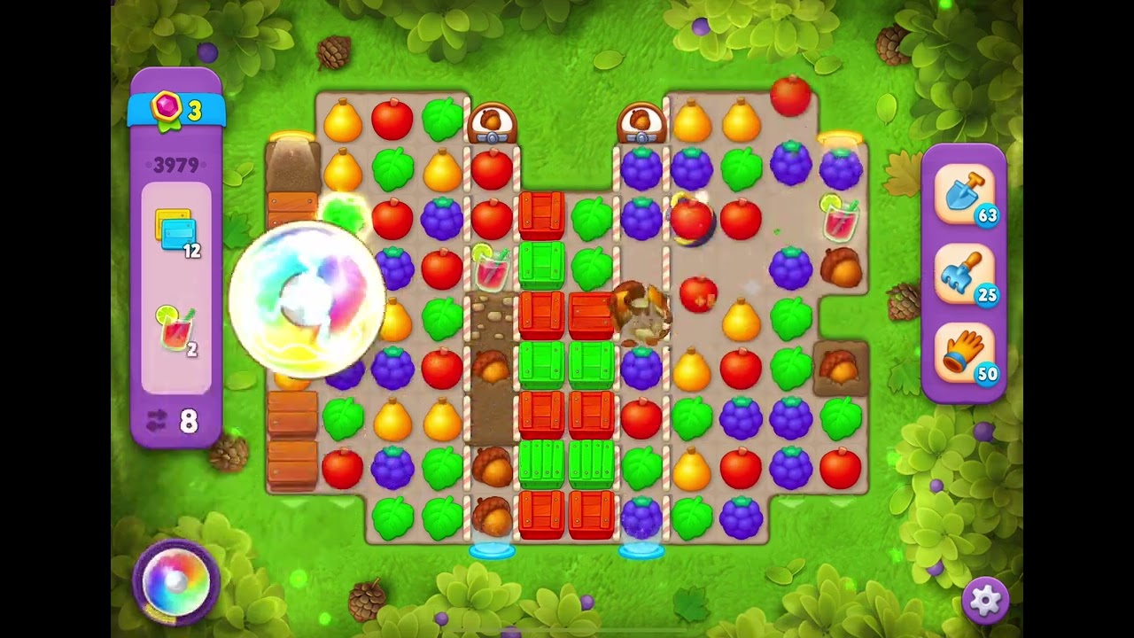 GardenScapes Level 3979 no boosters (17 moves)