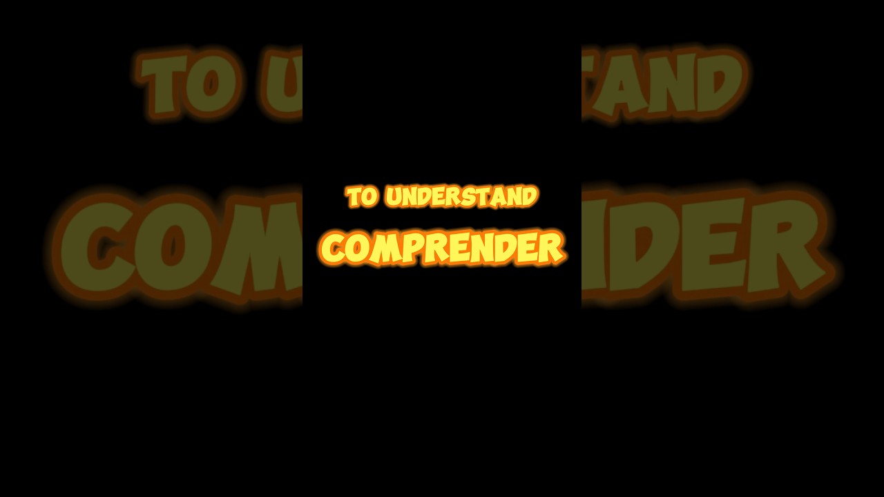 Comprender - to understand. Spanish Verb Conjugation - Present Tense