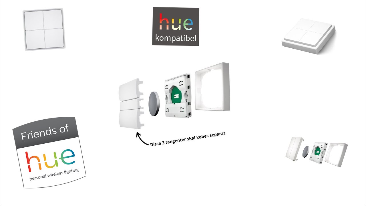 Lightbee Hue kontakt til FUGA-Udskiftelig tangenter