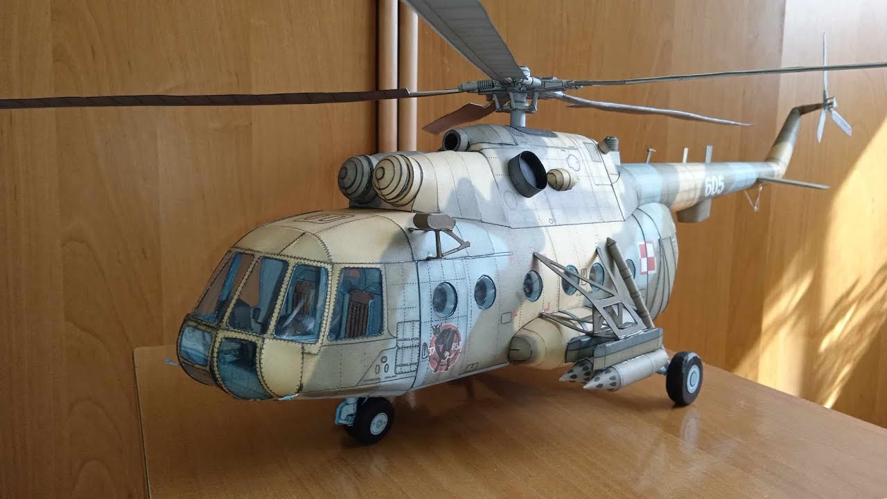 Model kartonowy Helikopter MI 17  1/33 paper models Helicopter Mi 17