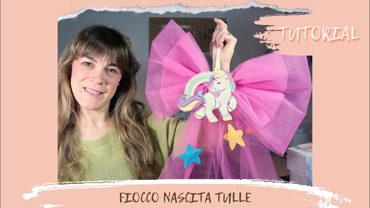 TUTORIAL #107: fiocco nascita in tulle doppio facilissimo | Double tulle birth bow