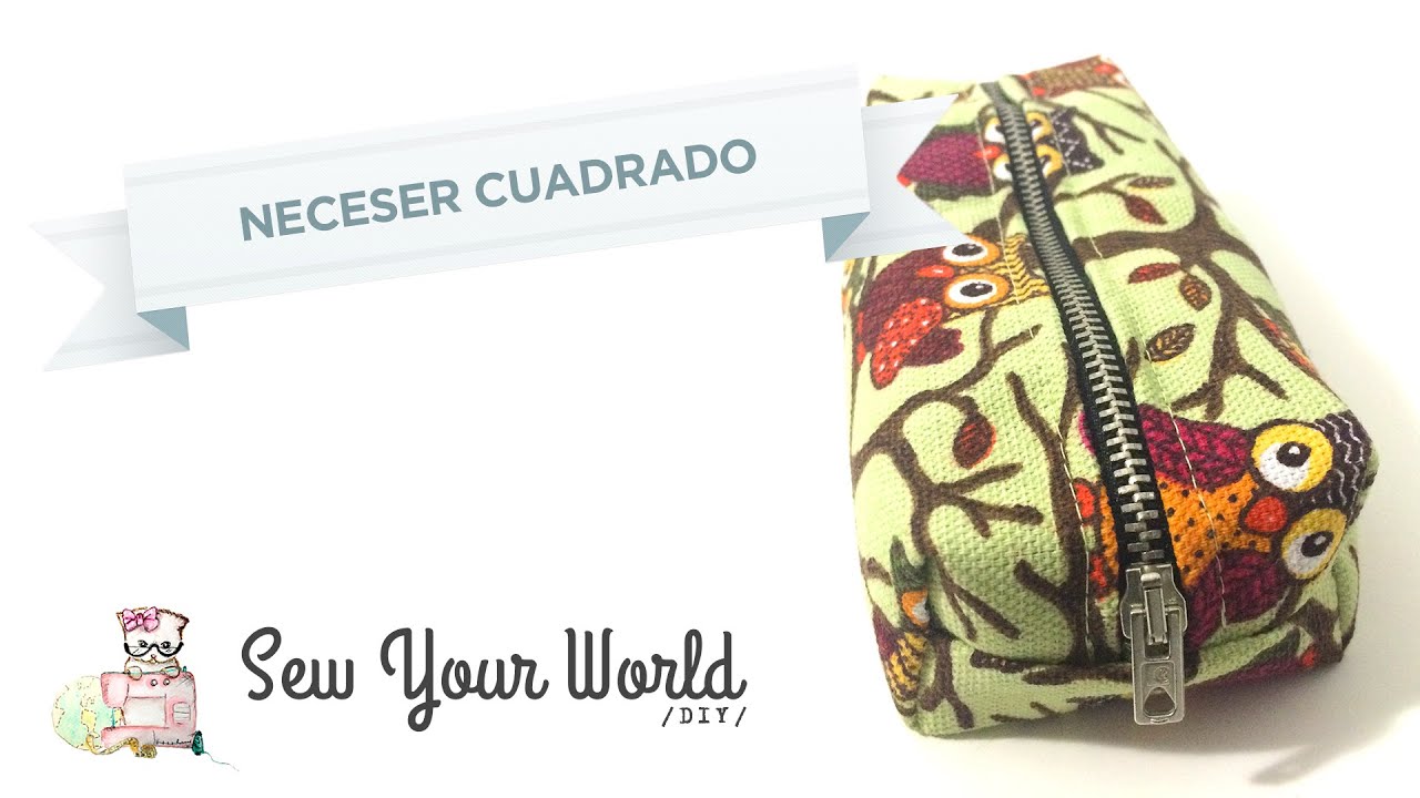 Como hacer un neceser o estuche cuadrado #DIY