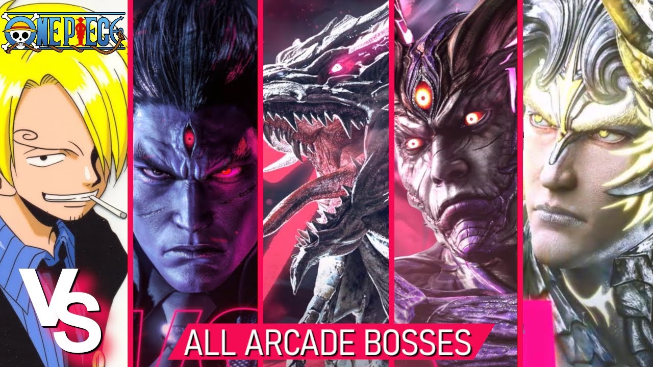 TEKKEN 8 | One Piece Sanji VS. All Arcade Bosses (Azazel, True Devil Kazuya, Angel Jin) - HARD MODE