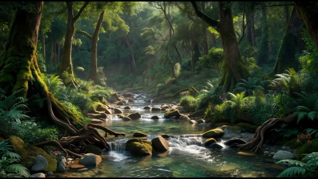 Flowing Water Sanctuary 🌿 | Stress Relief Sounds #ketenanganhati #relaksasi #alam #air #mengalir 