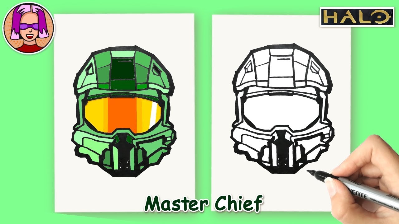 How to Draw a Master Chief Helmet | Game Halo