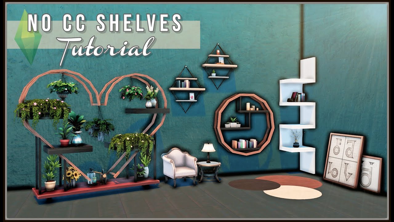 How to Make BASE GAME Custom Shelves with T.O.O.L. (No CC) - The Sims 4 Tutorial