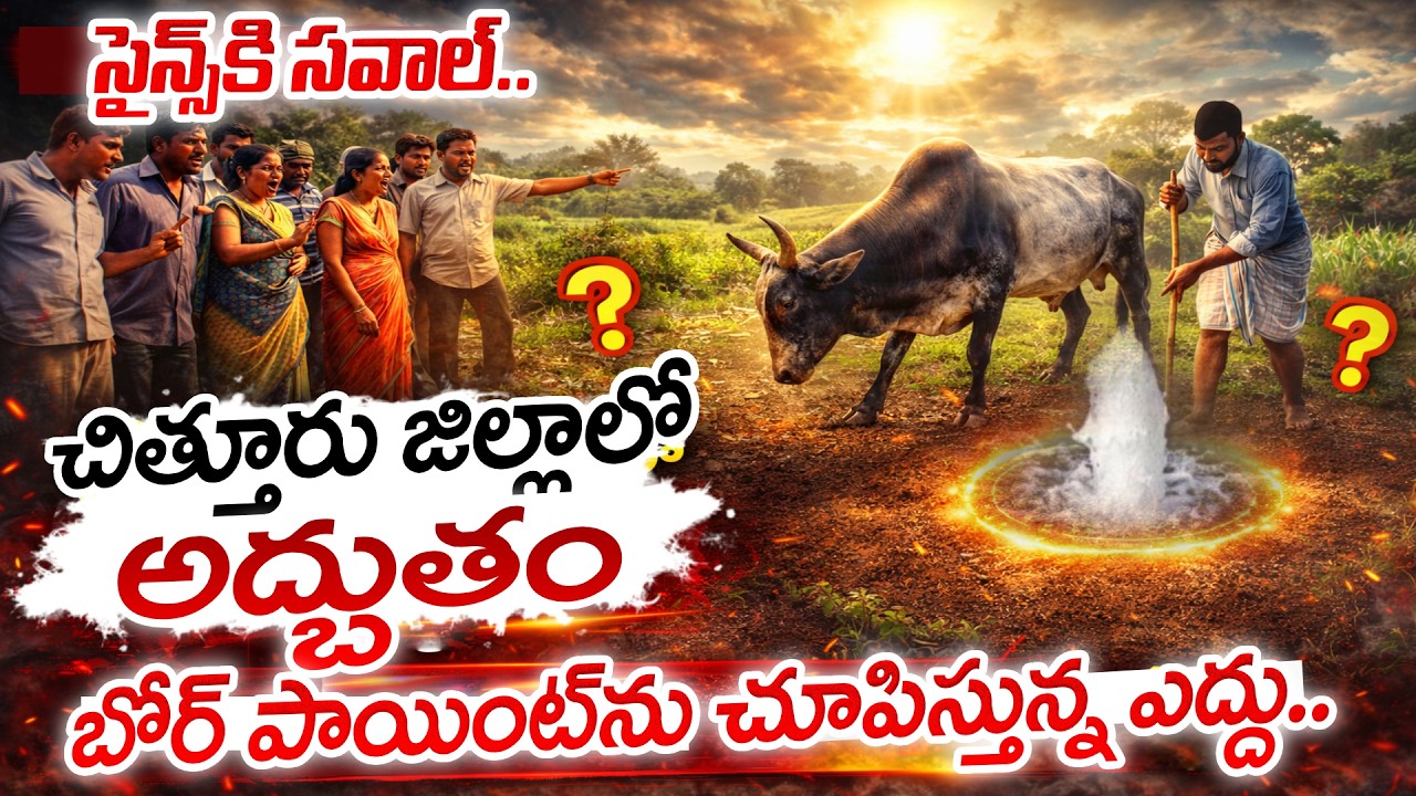 Bull showing the bore point.. | Cow Detects Underground Water In Chittoor | SumanTV Vijay
