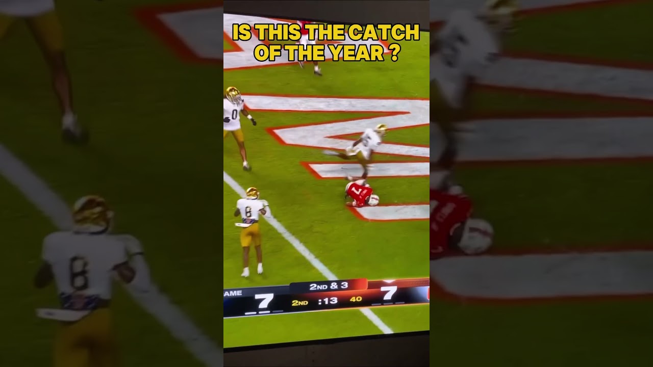 CJ DANIELS MAKES A CATCH OF THE ￼YEAR NOMINEE 🤯 #cjdaniels #miamihurricanes #notredamefootball #cfb