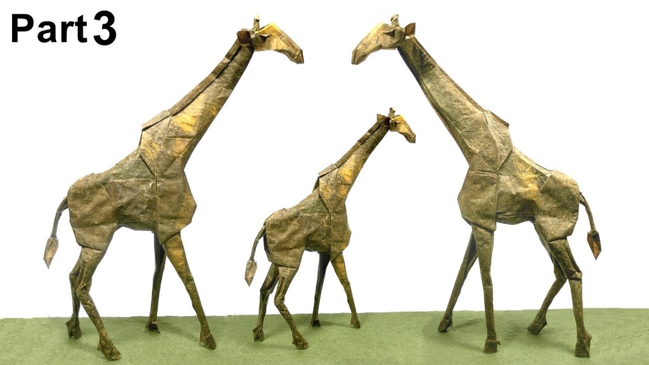 ORIGAMI GIRAFFE TUTORIAL (Shuki Kato) PART 3 折り紙 キリン JIRAFA