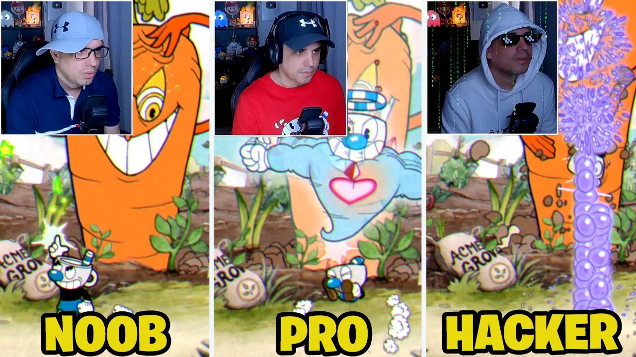 Noob vs Pro vs Hacker Isla 1 - Cuphead