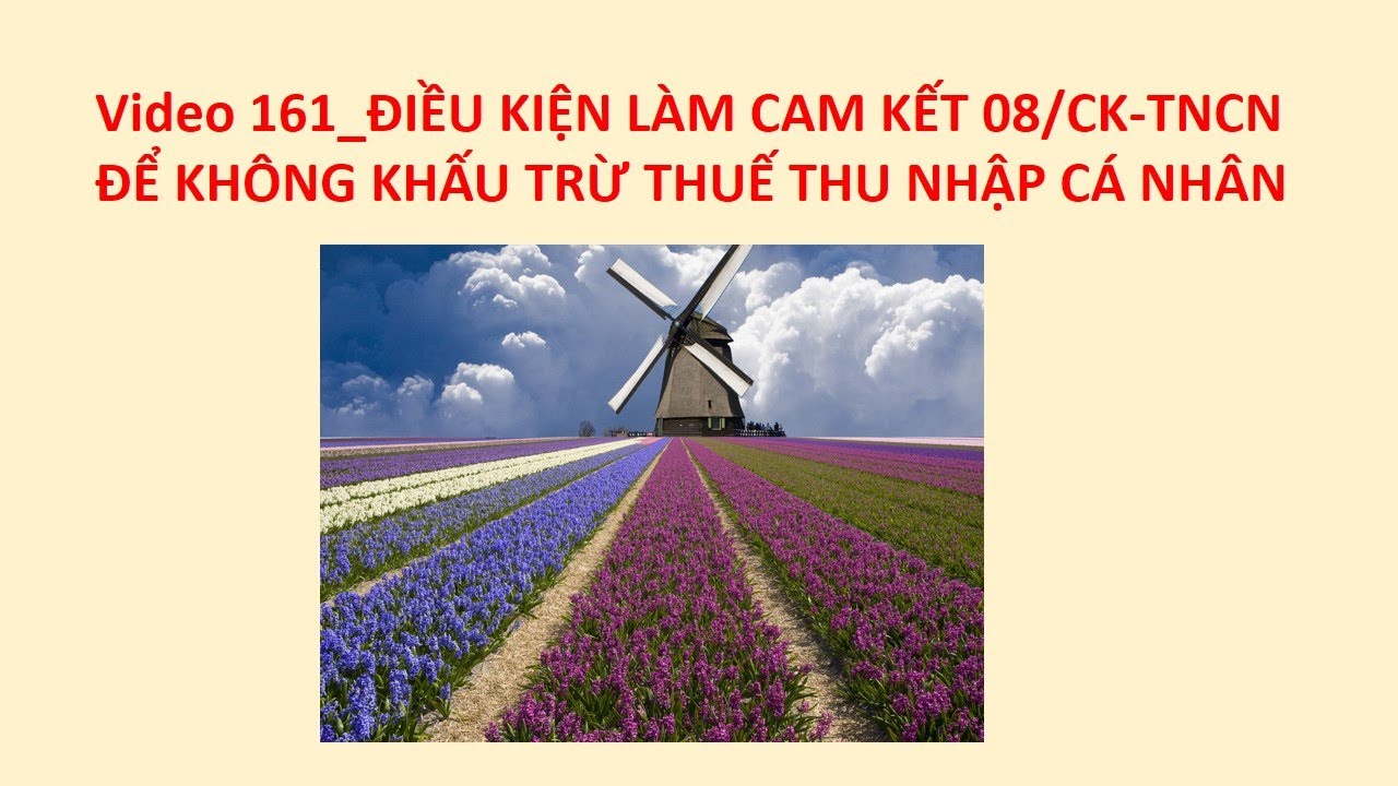 Video 161_ĐIỀU KIỆN LÀM CAM KẾT 08/CK-TNCN ĐỂ KHÔNG KHẤU TRỪ THUẾ THU NHẬP CÁ NHÂN