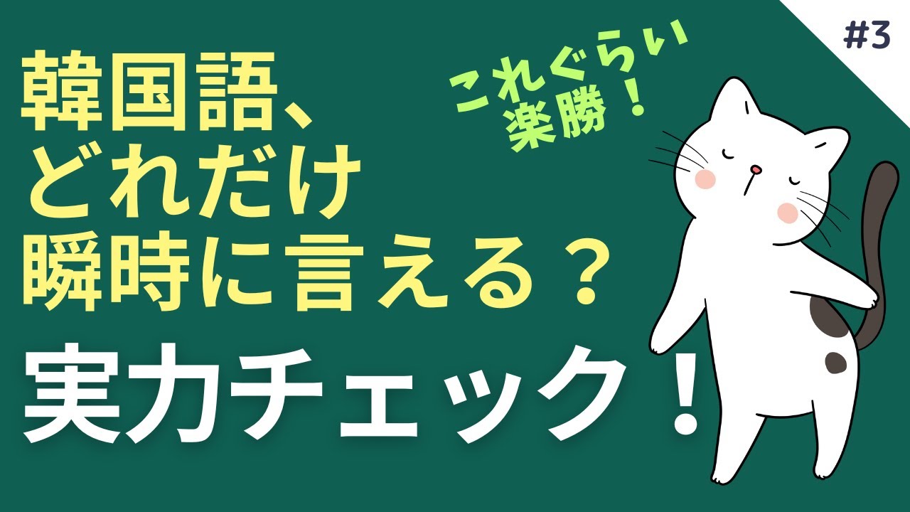 韓国語、どれだけ瞬時に言える？実力チェック！ #3