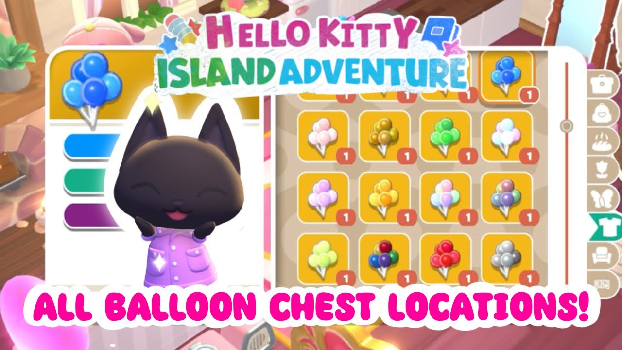 BALLOON CHEST LOCATIONS in Hello Kitty Island Adventure 🌈✨🎈1.9 Update