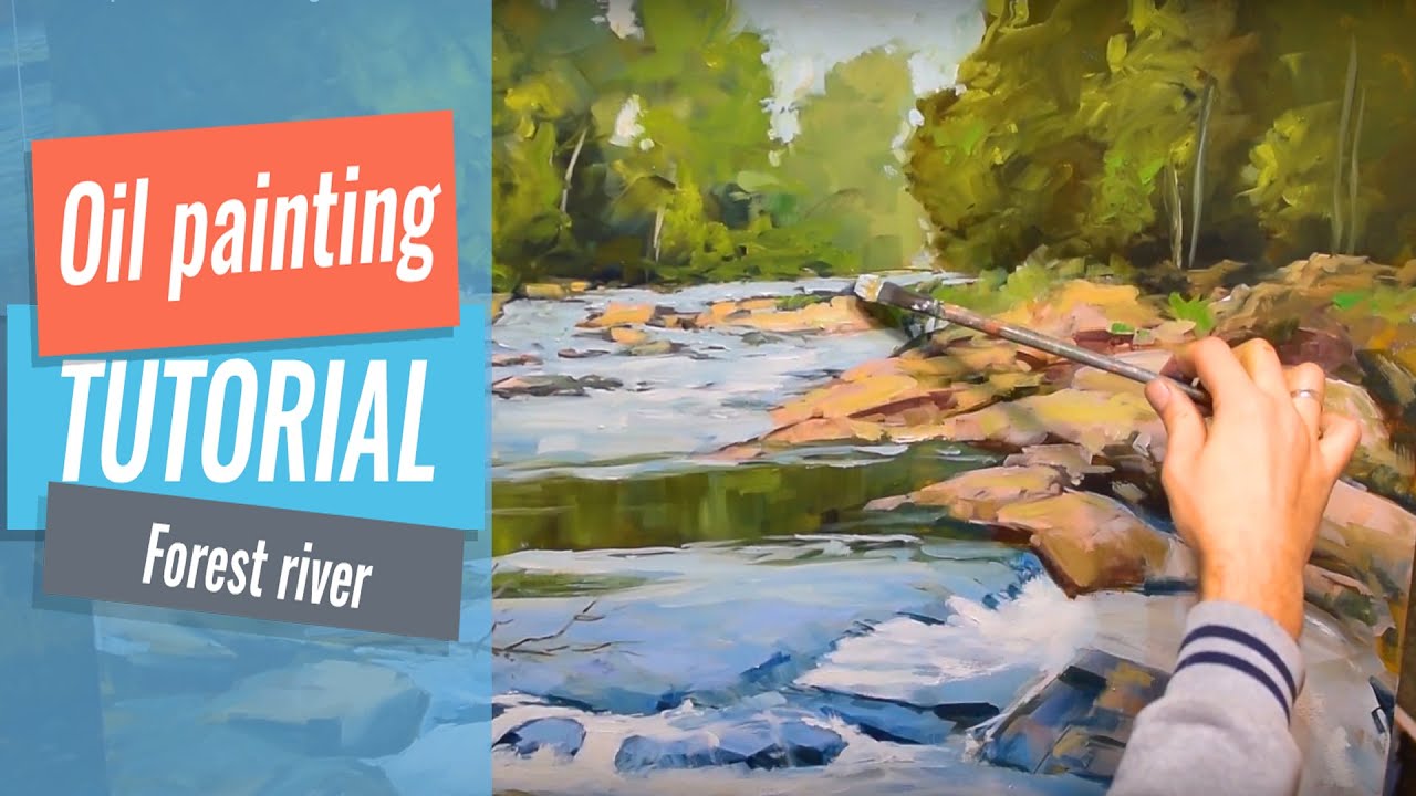 How to paint a river | Large canvas | Video tutoriall