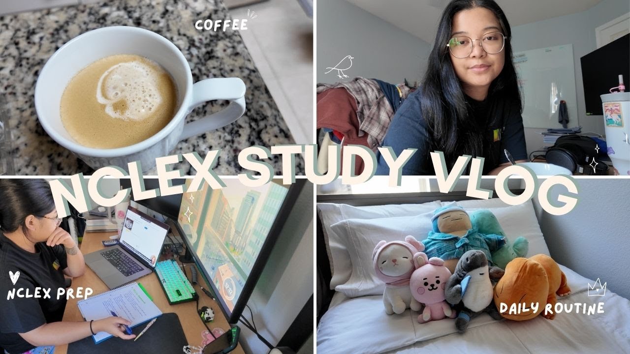 nclex study vlog: daily routine, study schedule, coffee ✨☕️📚