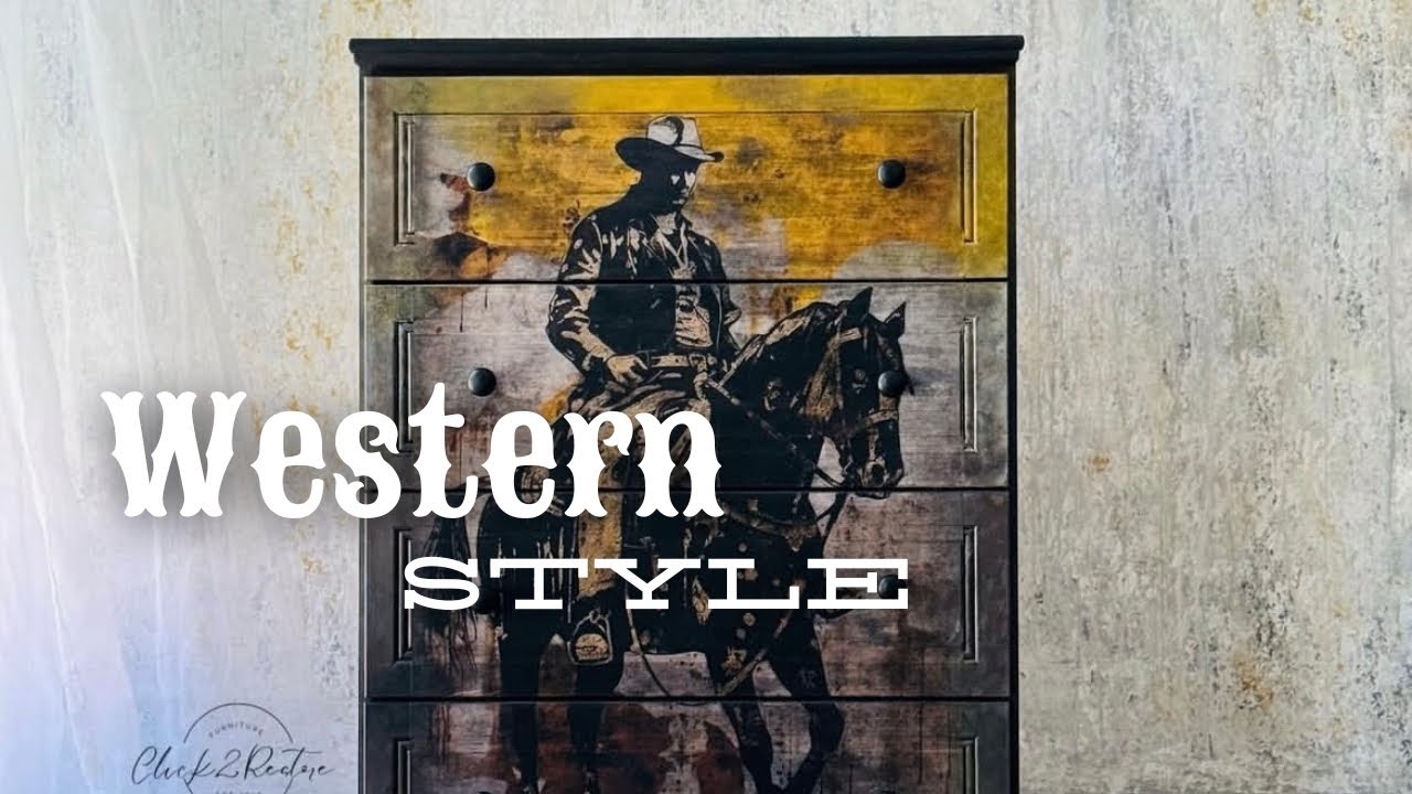 Before And After Transformation: Western Theme Using Decoupage!