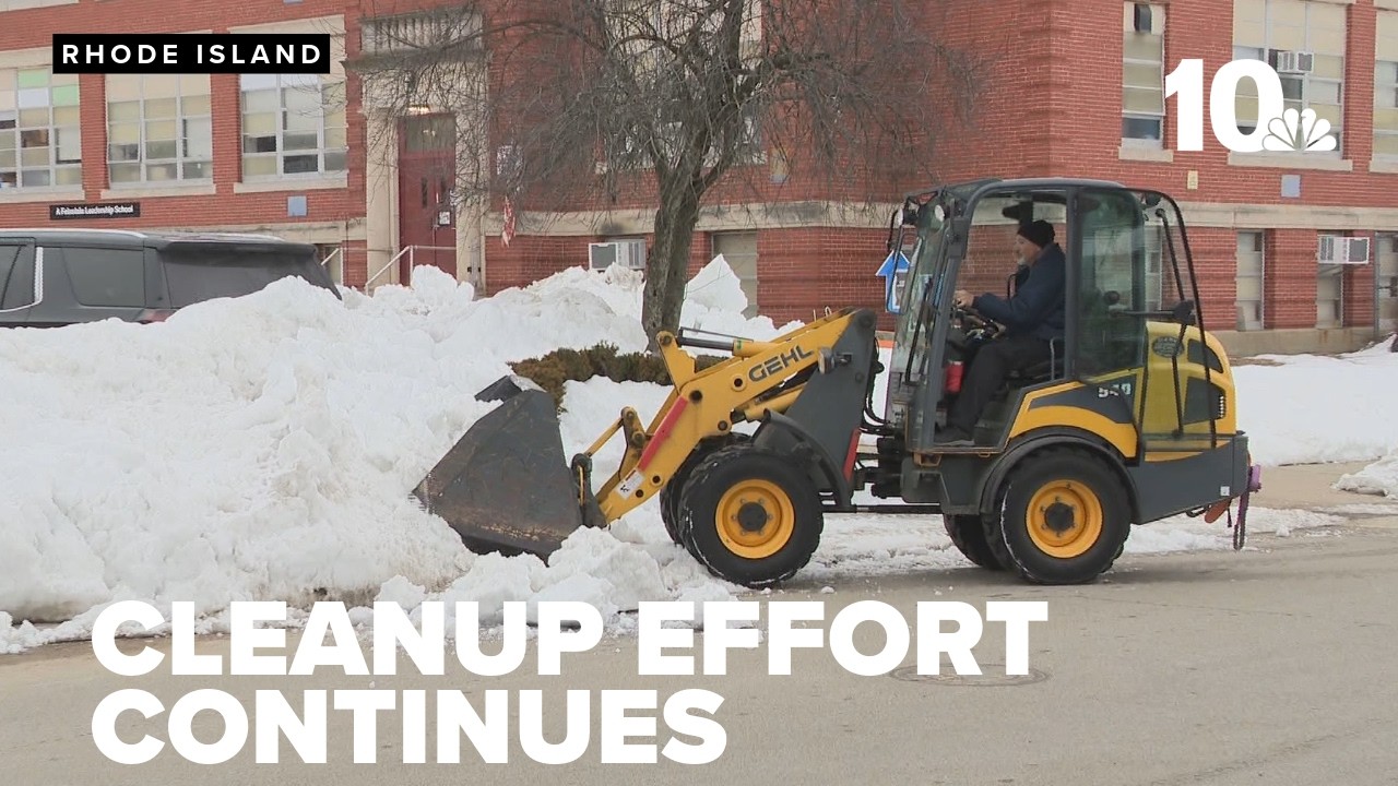 Snow cleanup continues in some Rhode Island communities