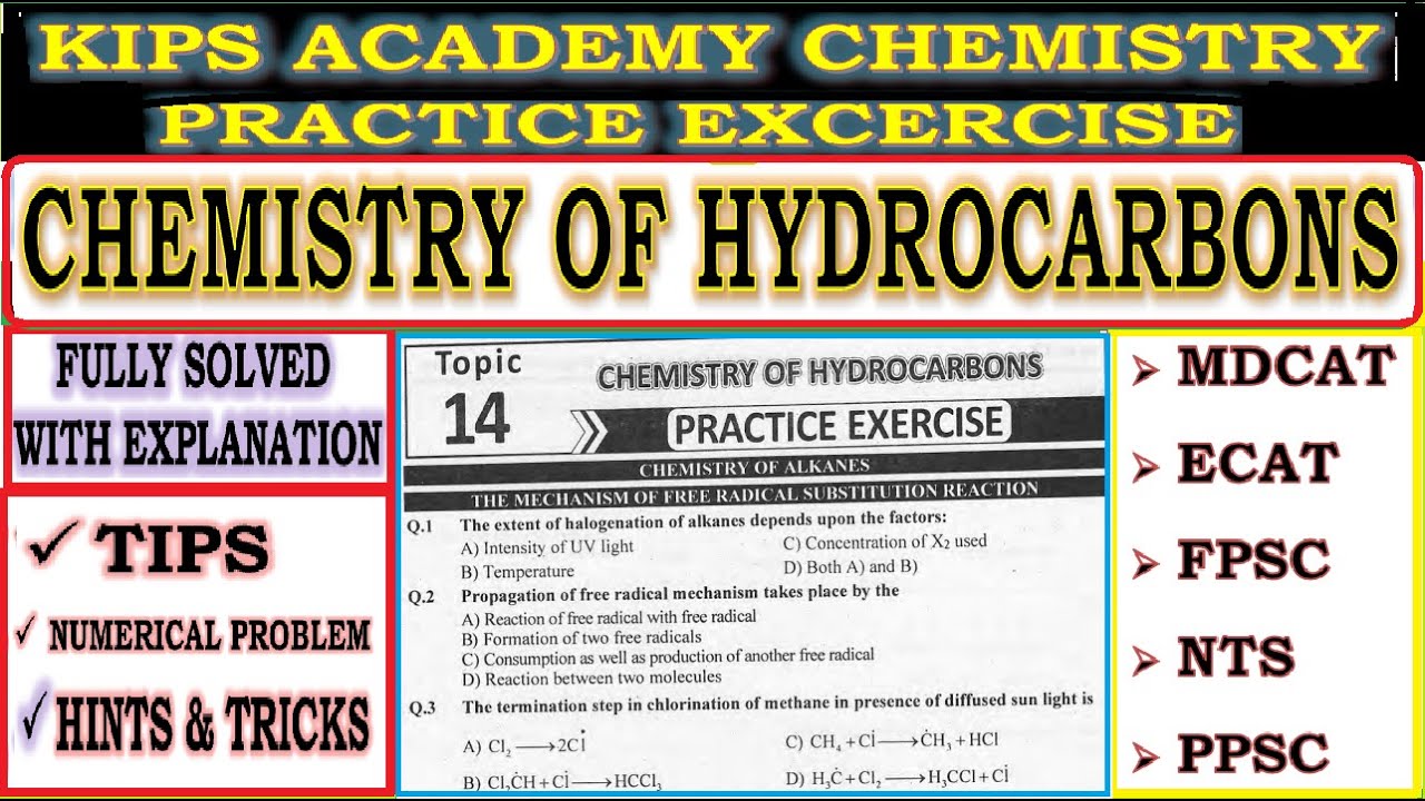 Chemistry of Hydrocarbons Class 12 | Organic Compounds | KIPS Academy Practice MCQs | MDCAT 2022