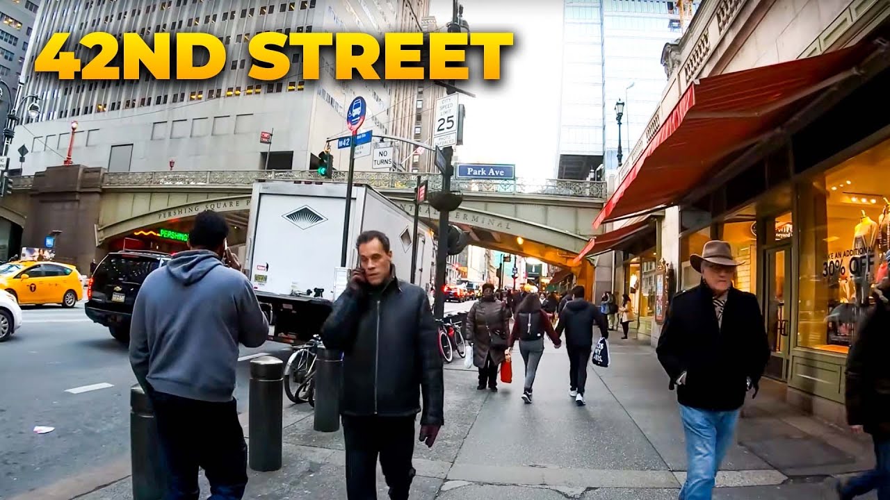 ⁴ᴷ⁶⁰ Walking NYC (Narrated) : 42nd Street, Manhattan from Grand Central Terminal to Hudson River