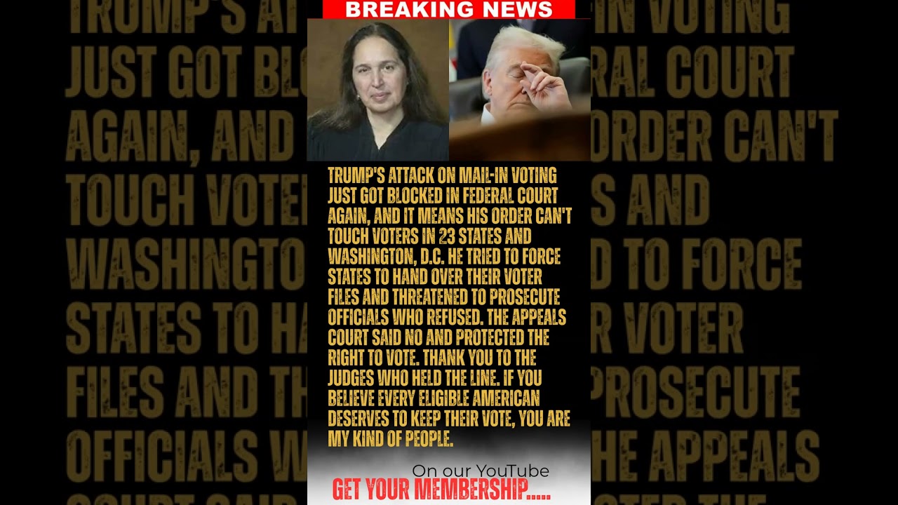 BREAKING: Federal appeals court blocks Trump's attack on mail voting again