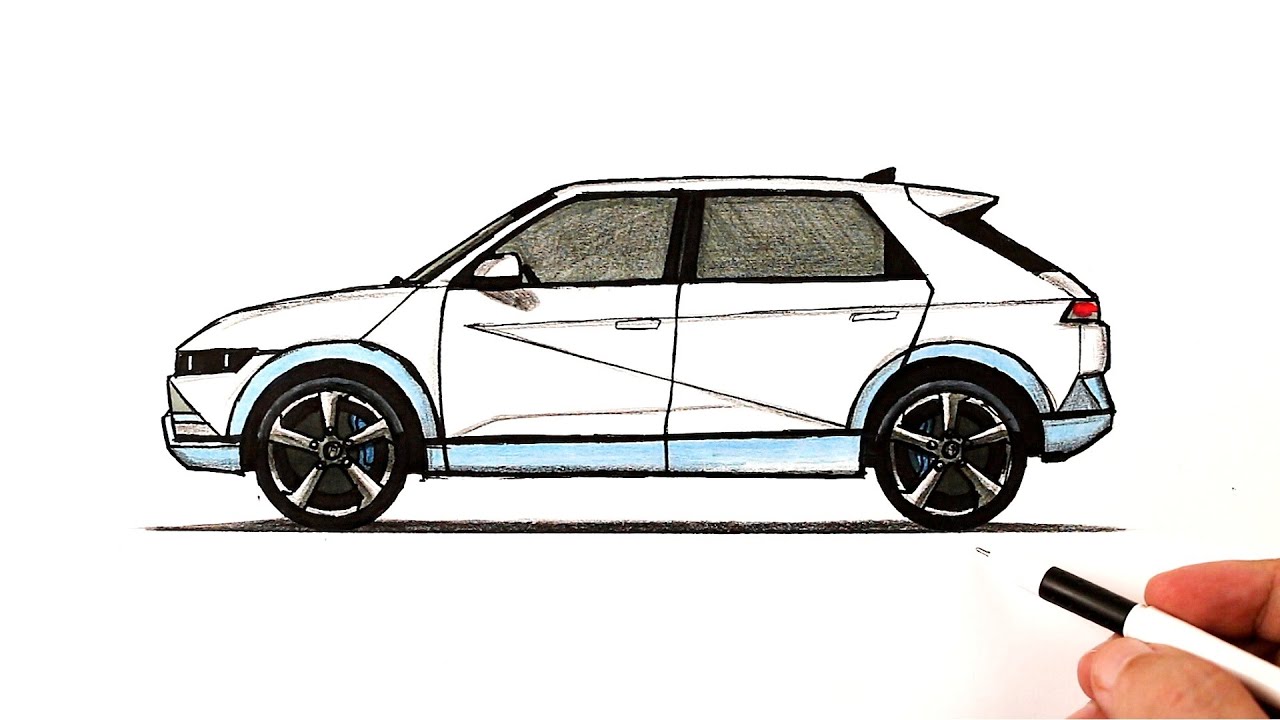 Как нарисовать электромобиль Hyundai IONIQ 5