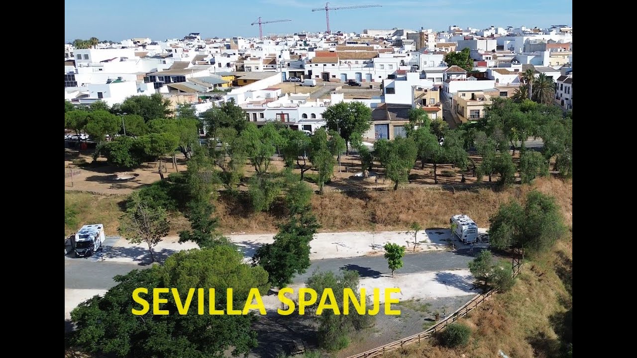 Mooiste stad van Spanje, Sevilla in Zuid Spanje met de camper op een gratis camperstaanplaats.