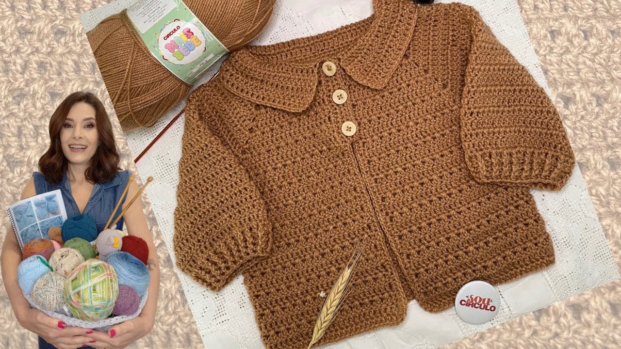 CASAQUINHO DE CROCHÊ PARA BEBÊ-PONTO CRUZADO
