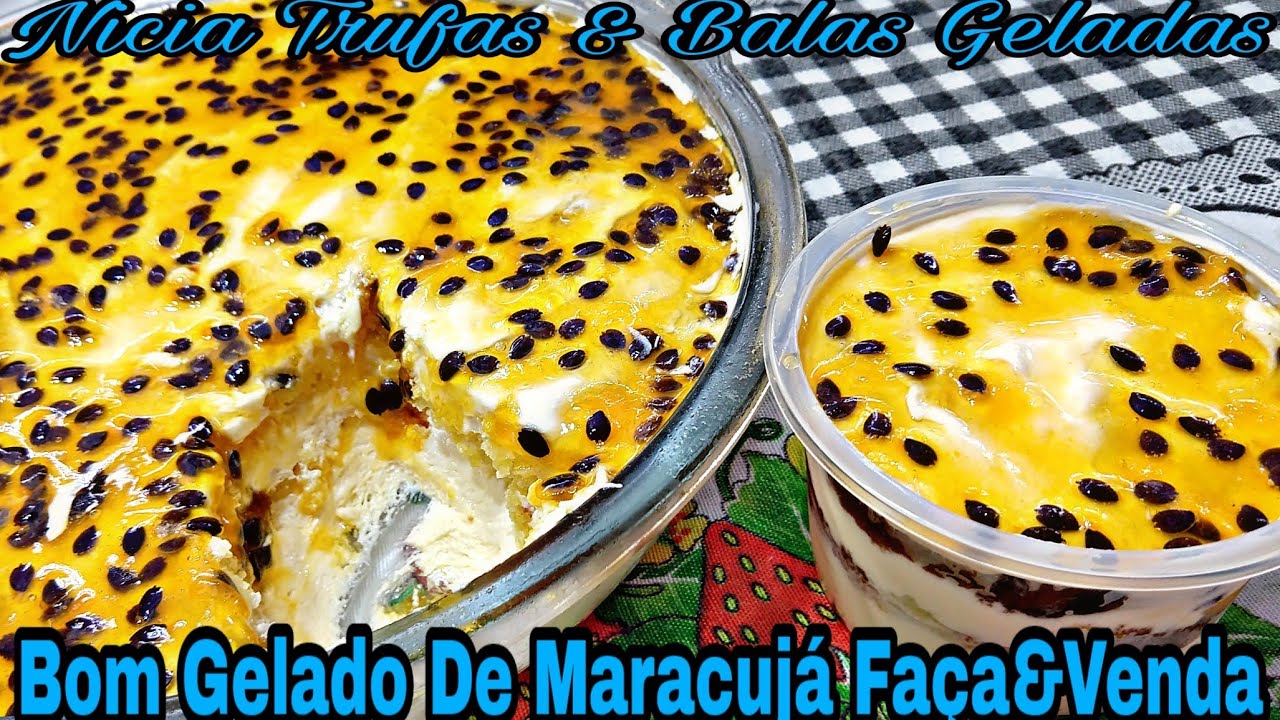 BOLO GELADO DE MARACUJÁ SIMPLES E DELICIOSO.