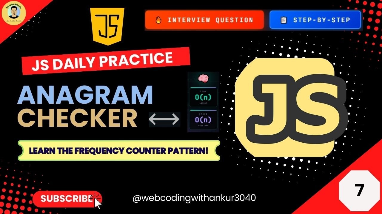 Anagram Checker in JavaScript  #7 | Frequency Counter Pattern Explained
