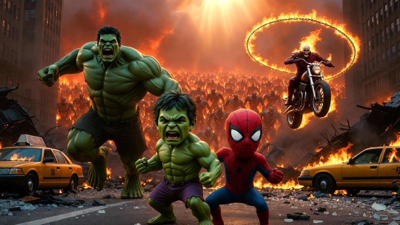 TINY HULK & TINY SPIDER-MAN vs THE TITAN ARMY | New York's Last Stand