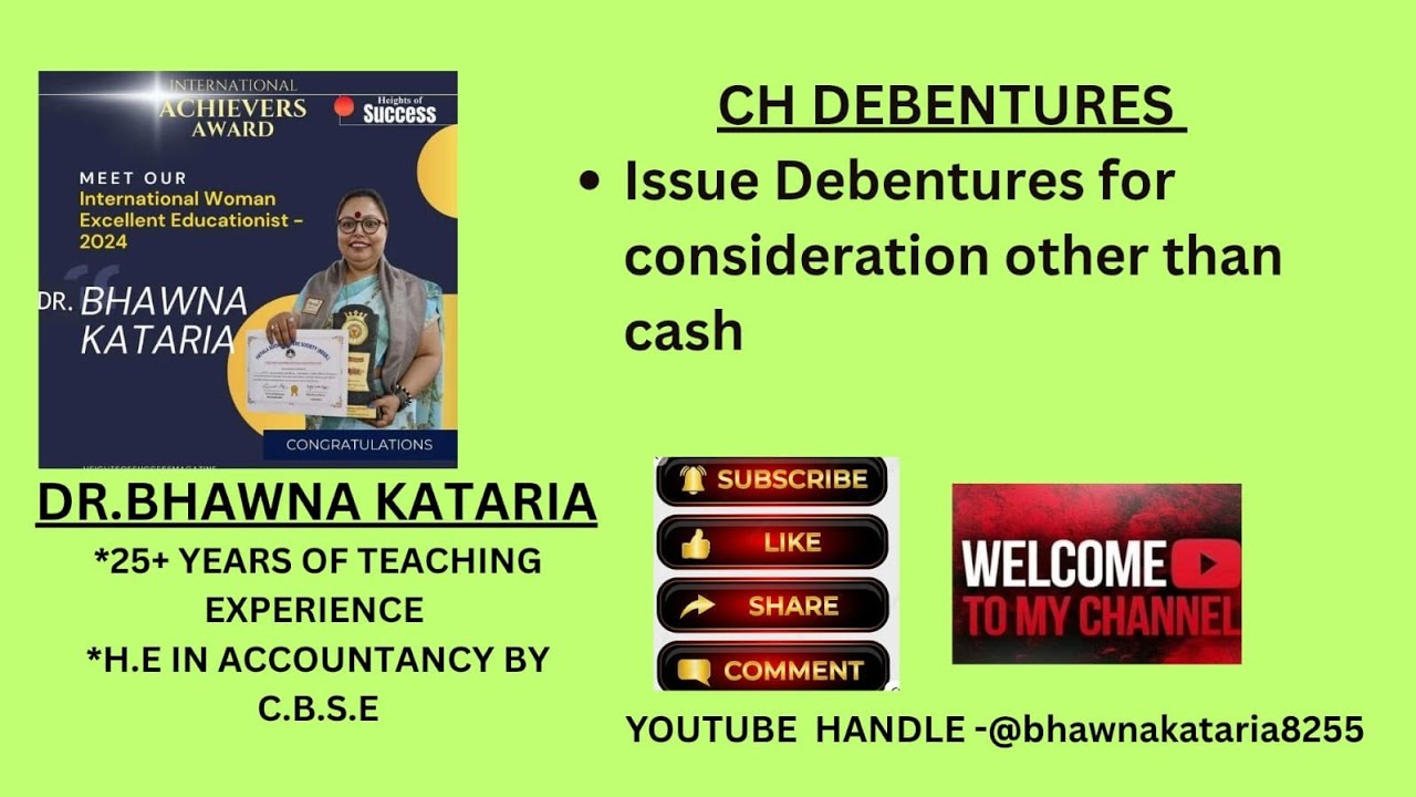 CH DEBENTURES-ISSUE OF DEBENTURES FOR CONSIDERATION OTHER THAN CASH 