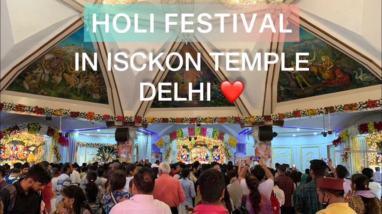 Holi festival in iskcon temple, Delhi | Holi celebration in iskcon delhi | #holi #holicelebration 
