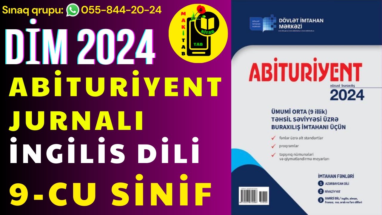 DİM ABİTURİYENT JURNALI 2024 9-cu sinif İngilis dili MODEL Testlər (Xüsusi Buraxılış) TAM İZAH