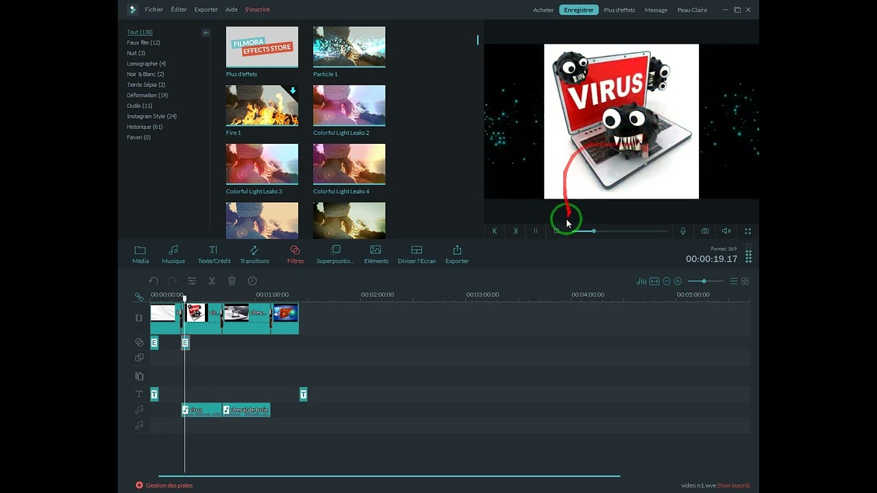 montage vidéo 8eme Filmora