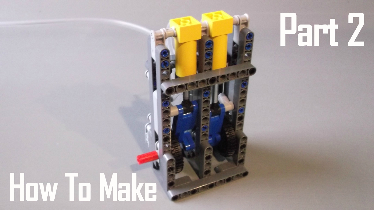 How to Make a Lego Technic High Rpm 2 Cylinder Pneumatic Engine - Part 2