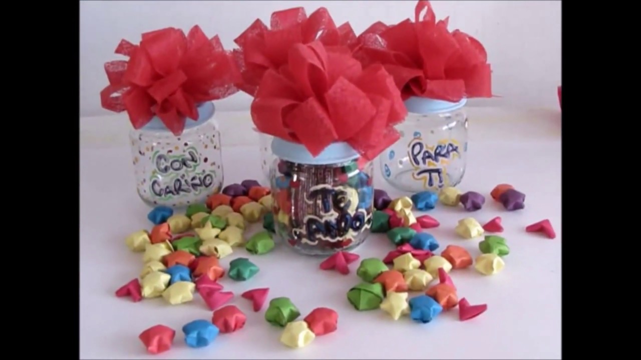 😍Como DECORAR FRASCOS DE VIDRIO  para regalar en AMOR Y AMISTAD - Hola Paola