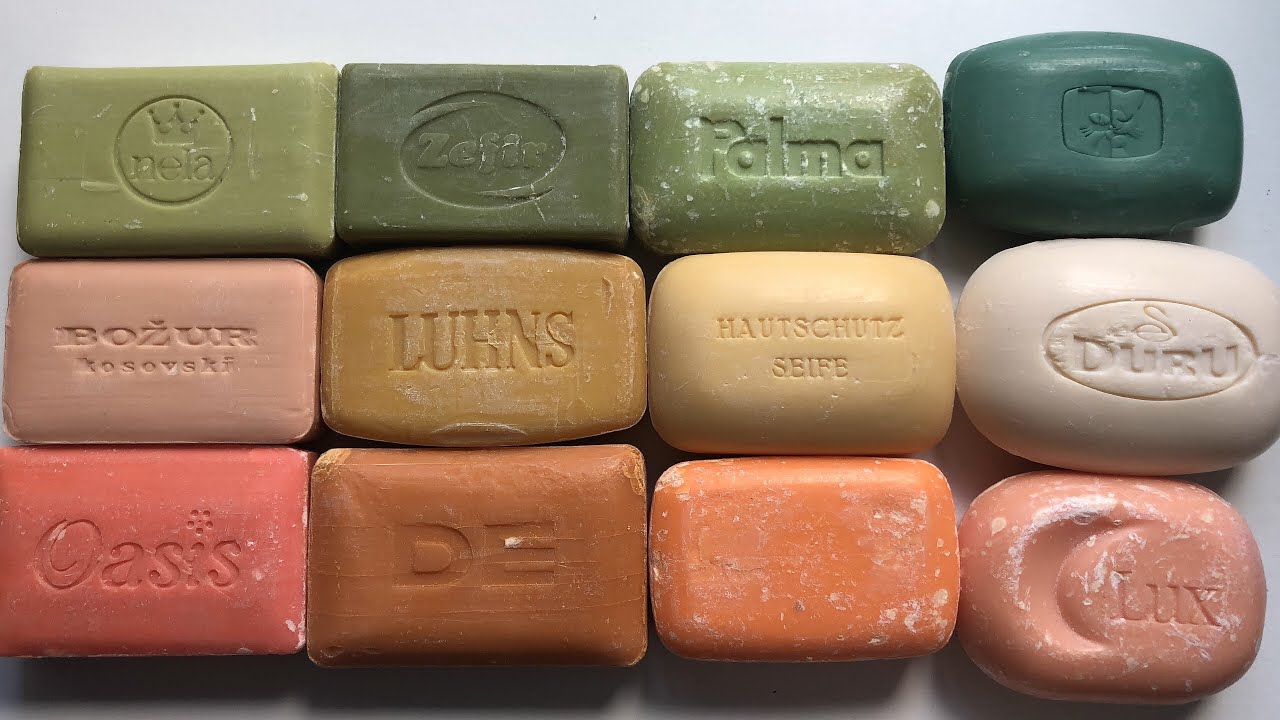 Fast cutting of old soap powdery/ ASMR retro soap/ АСМР быстрая резка старого ретро мыла