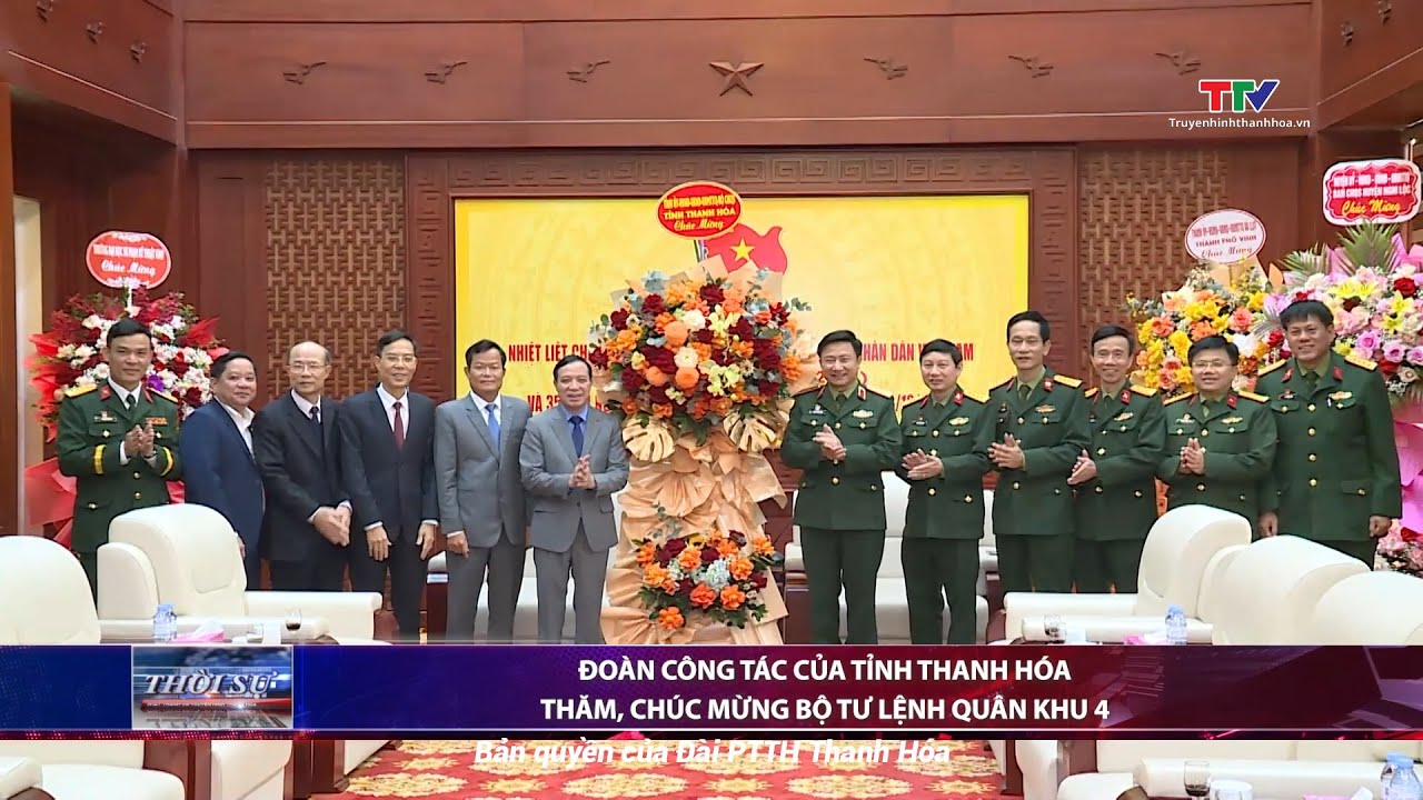 Tỉnh ủy, HĐND, UBND, Ủy ban MTTQ tỉnh Thanh Hóa thăm, chúc mừng Bộ Tư lệnh Quân khu 4