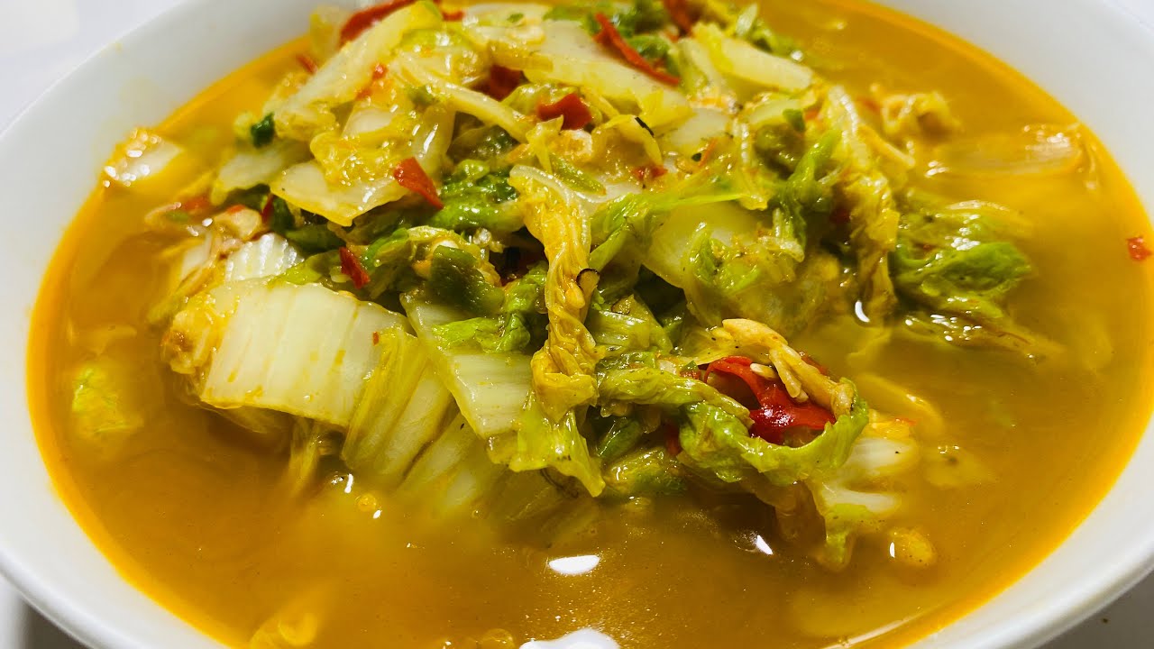 Masak praktis simpel dan enak sawi putih cahebi kuah pedas