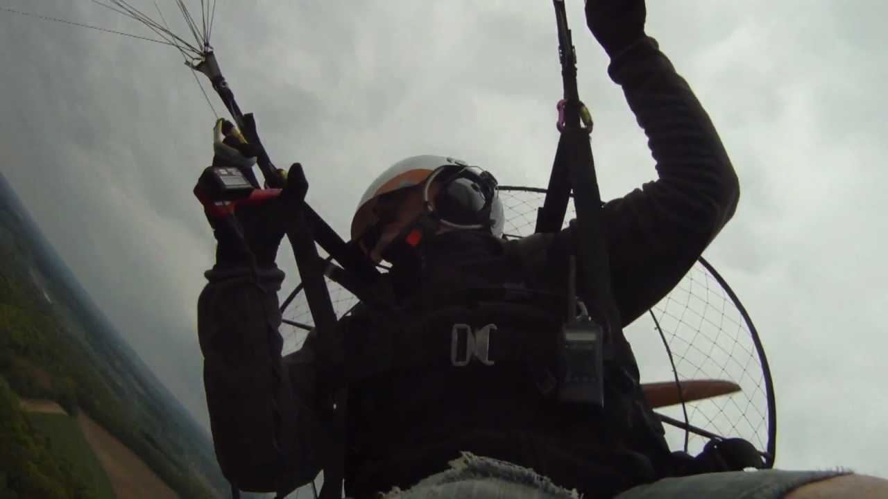 HD Cam - Paramotor flying - camera cage and foot point of view