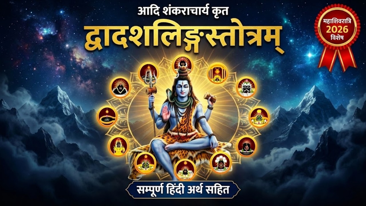 द्वादशलिङ्गस्तोत्रम् | Dwadash Jyotirlinga Stotram | Mahashivratri 15 Feb आदि शंकराचार्य