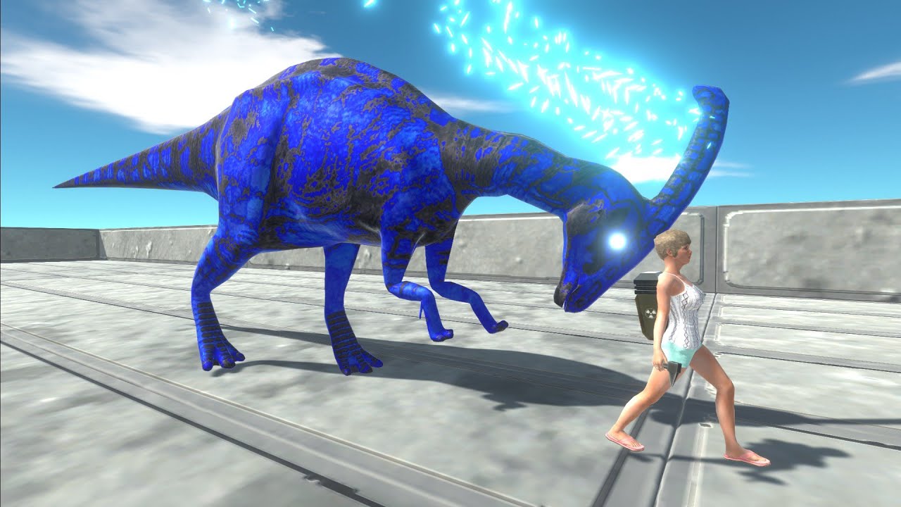 Escape from CRAZY BLUE PARASAUROLOPHUS - Animal Revolt Battle Simulator Escape from Monster