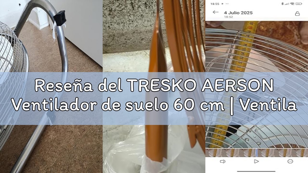 Reseña del TRESKO AERSON Ventilador de suelo 60 cm | Ventilador de pie 200 W | con 3 niveles de pote