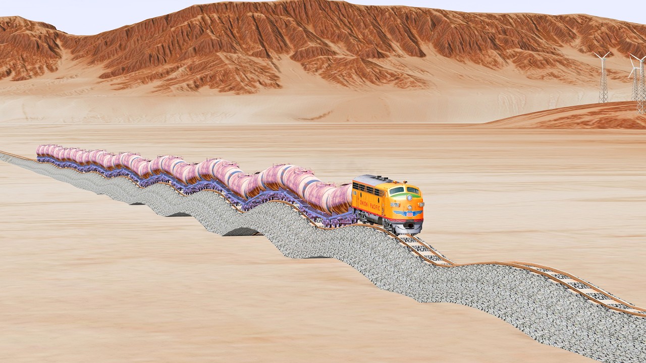 Impossible Rail Tracks vs Trains - Beamng Drive