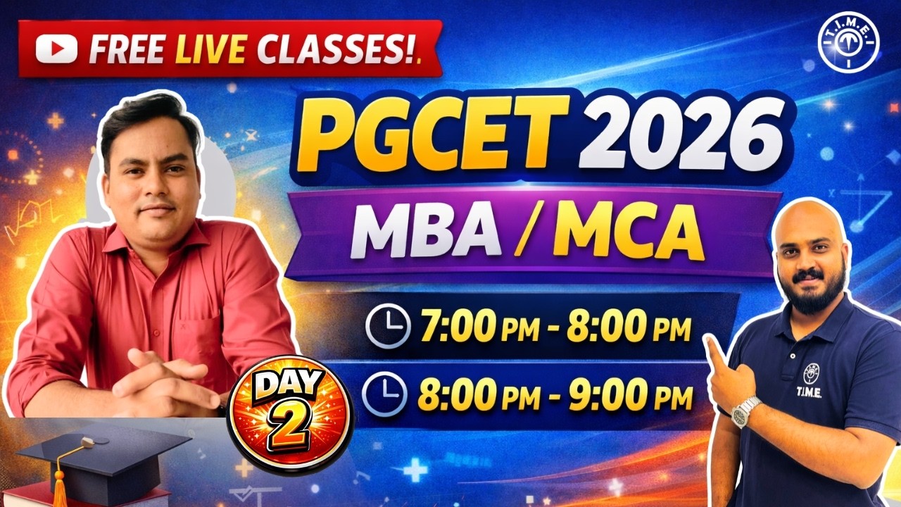 PGCET MBA/MCA 2026 FREE Live Classes DAY 2  | #pgcet #mba #mca