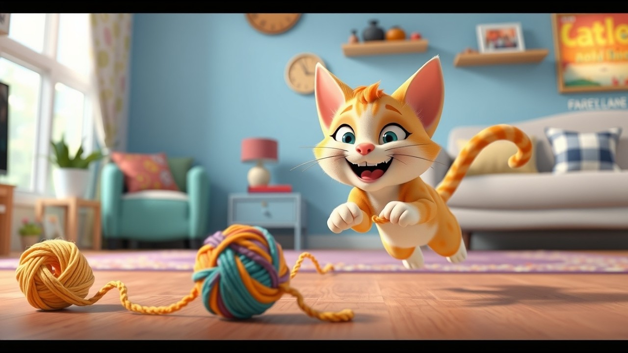 O Gato Brincalhão 🐱 _ Música Infantil em Português