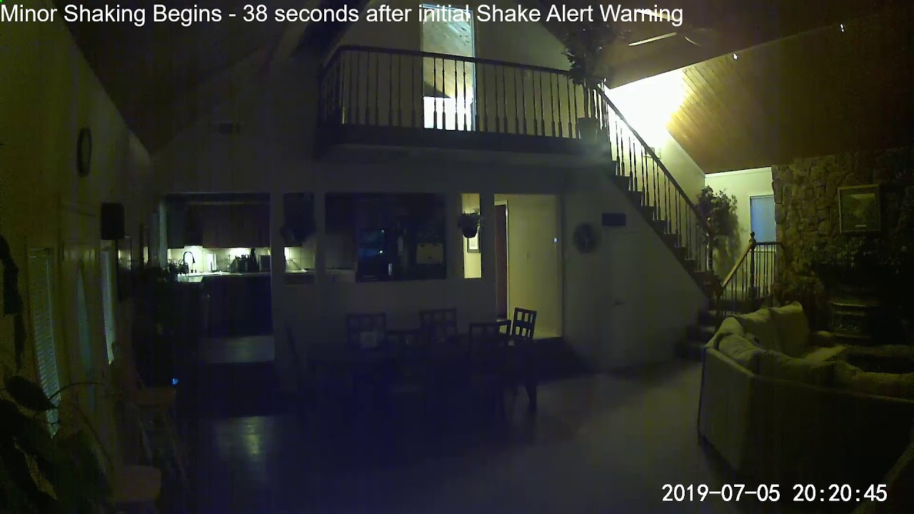USGS Shake Alert (Customized) - 7.1 Ridgecrest Earthquake from Big Bear CIty