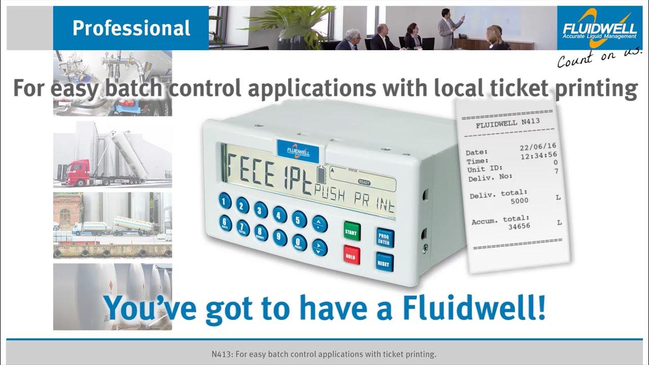 N413 Batch controller with ticket printing functionality