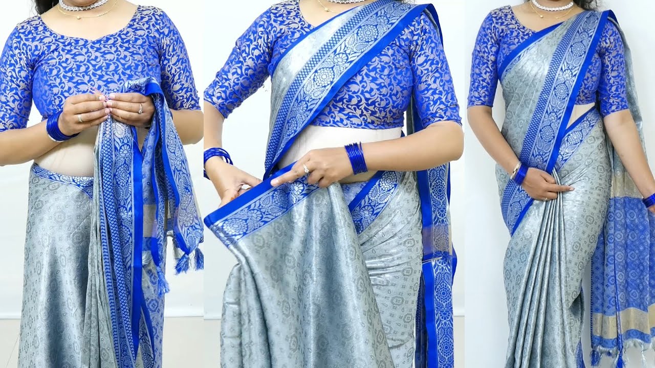 How to wear cotton silk saree perfectly step by by step | saree draping for wedding & party | sari