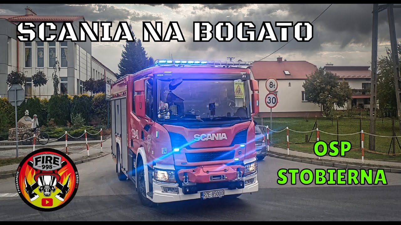 SCANIA JAK Z AMERYKI! WHELEN, HADLEY, EQ2B ROBIĄ POGROM NA DRODZE! | WYJAZD ALARMOWY OSP STOBIERNA